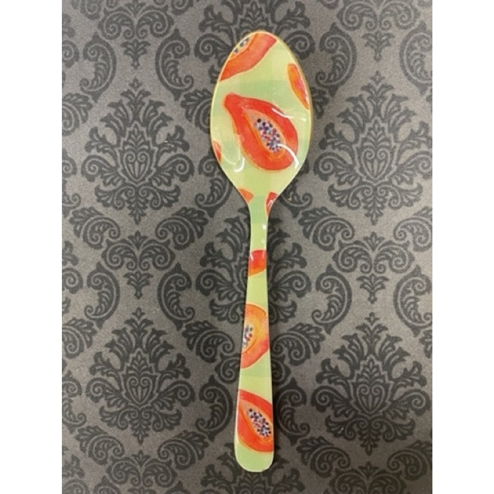 m. lynne designs colorful papaya fruit enamel spoon