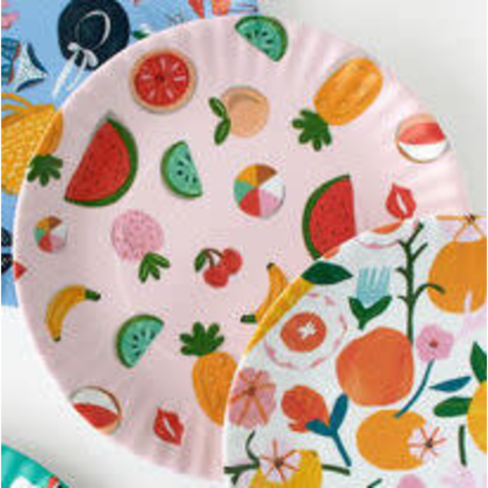 m. lynne designs pink citrus ‘paper’ melamine plate