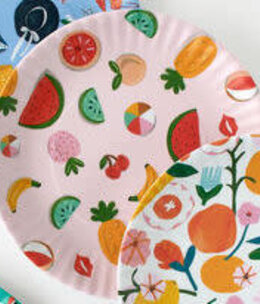available at m. lynne designs Pink Citrus 'Paper' Melamine Plate