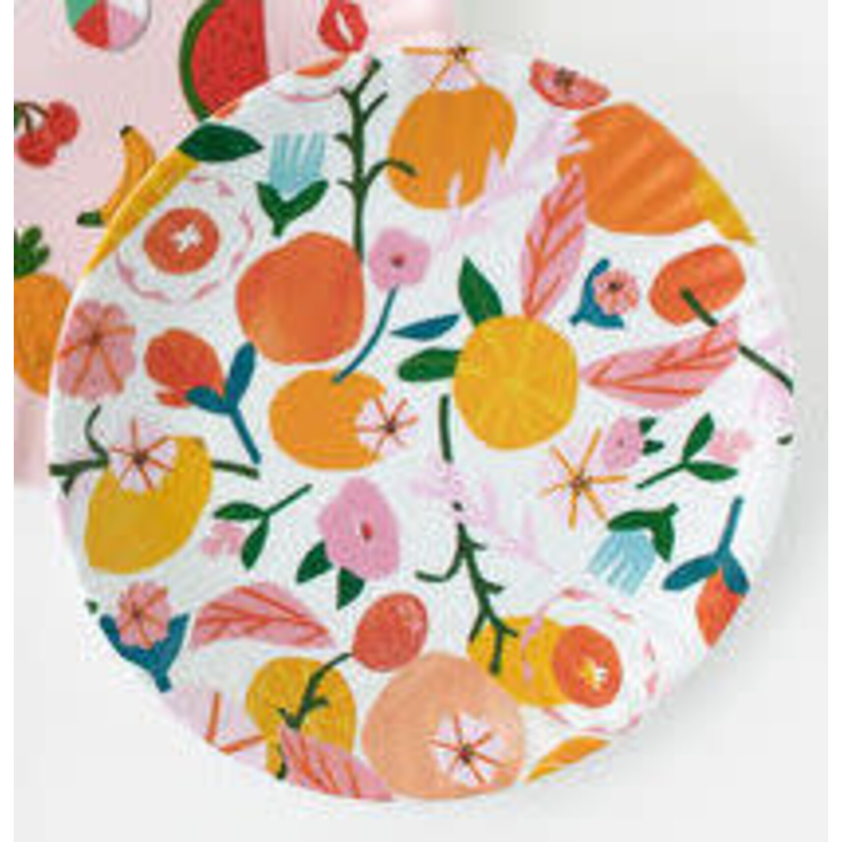 m. lynne designs white citrus ‘paper’ melamine plate