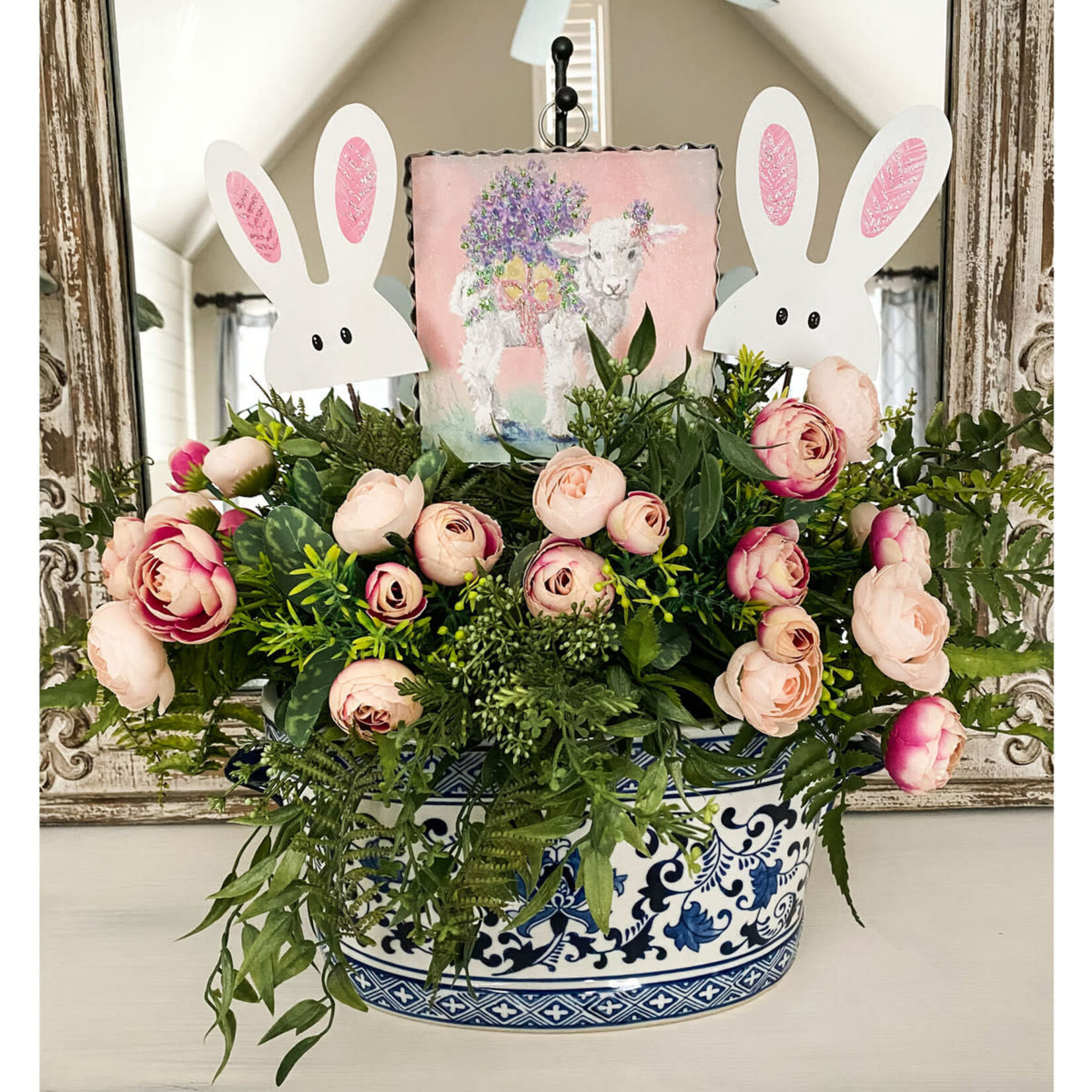 the round top collection peeking bunny mini stake