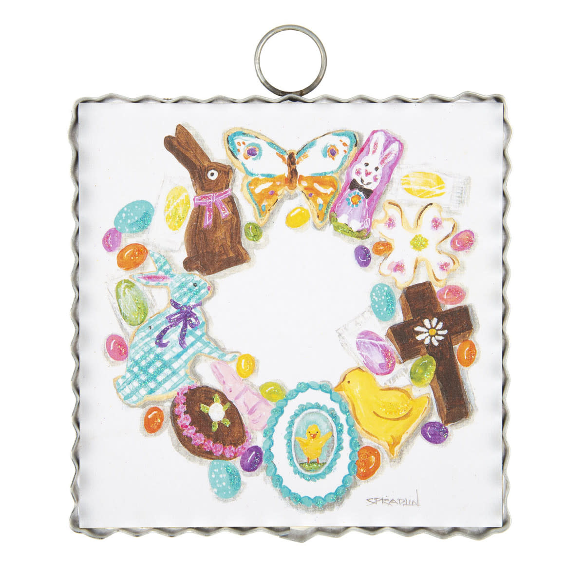 the round top collection Easter Icon Wreath Charm