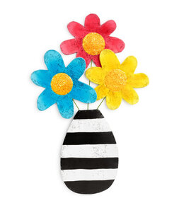 available at m. lynne designs Flowers in Striped Vase Door Hanger