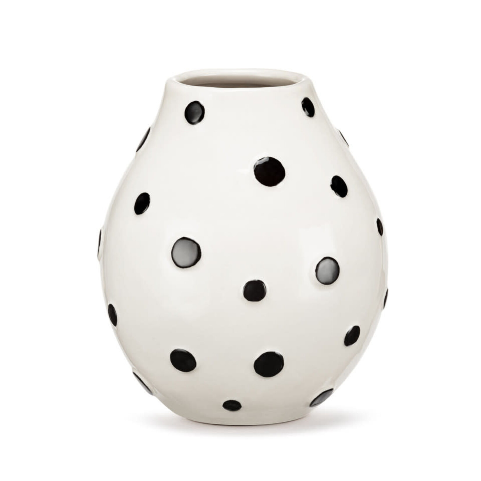 m. lynne designs black dots large vase with heart