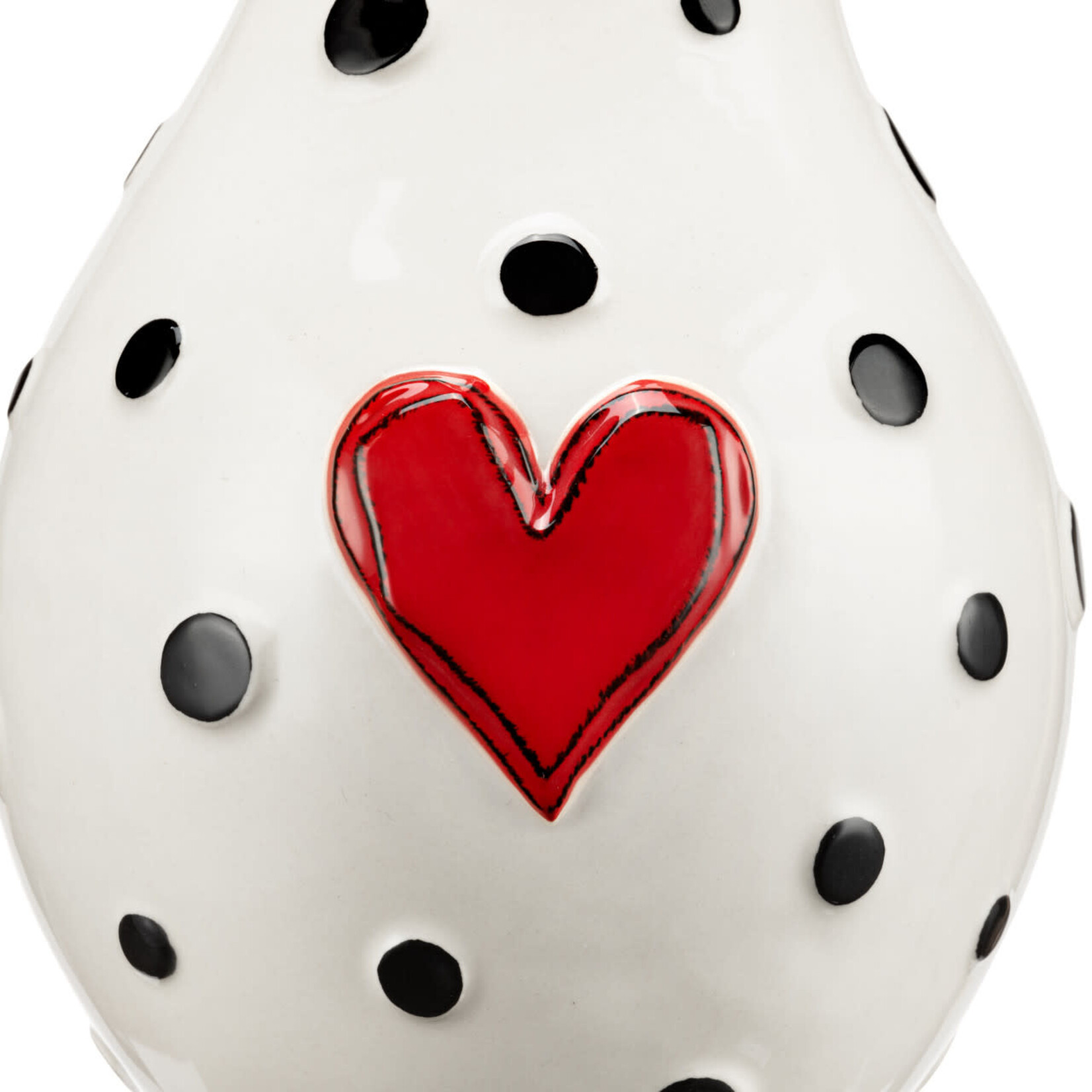 m. lynne designs black dots large vase with heart