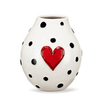 m. lynne designs black dots large vase with heart