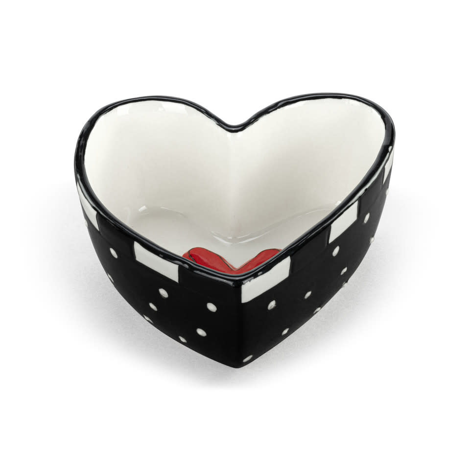 available at m. lynne designs small red heart dish