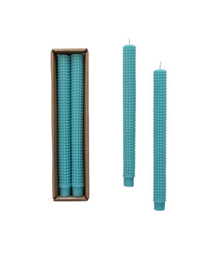 available at m. lynne designs cyan hobnail taper candle