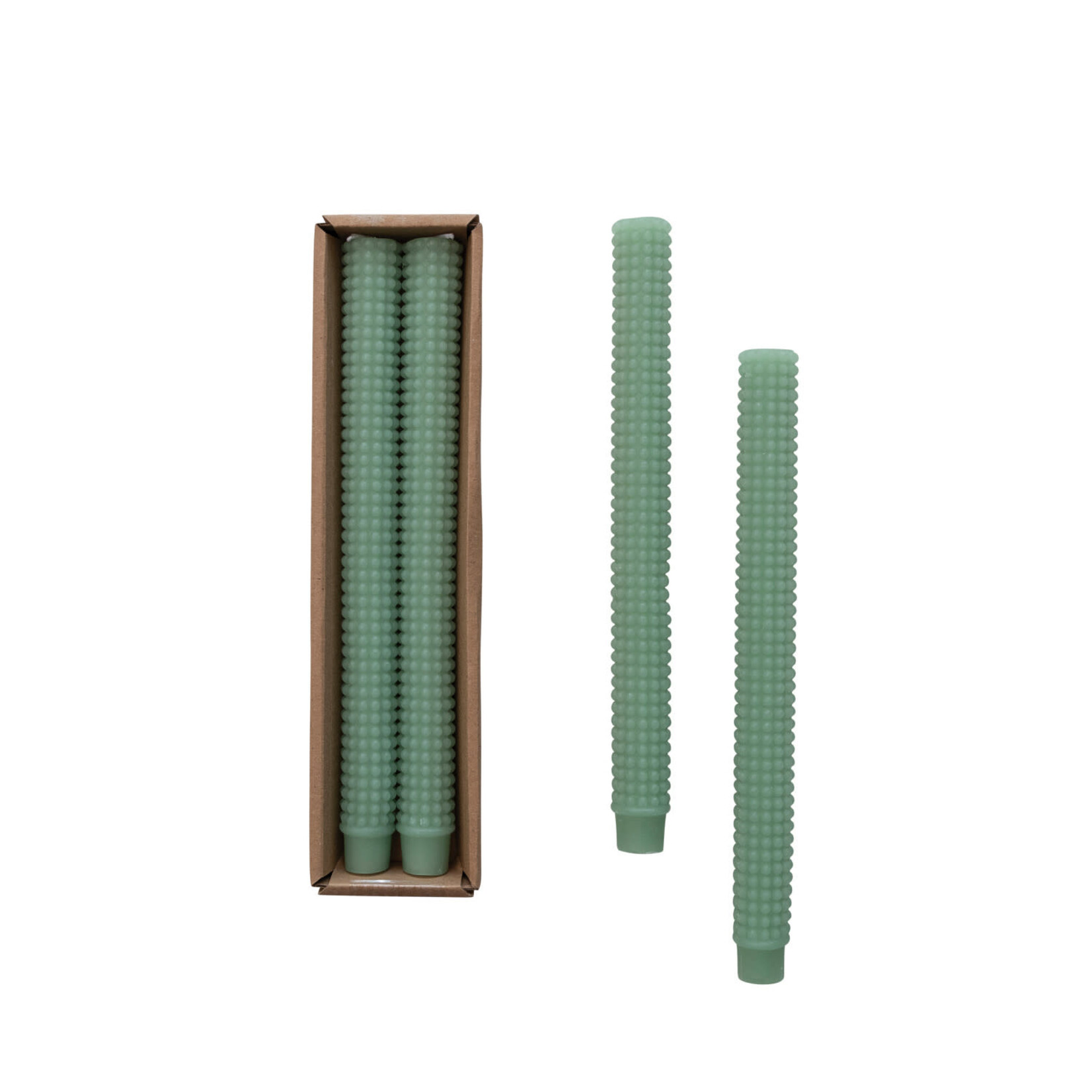 m. lynne designs mint hobnail taper candle
