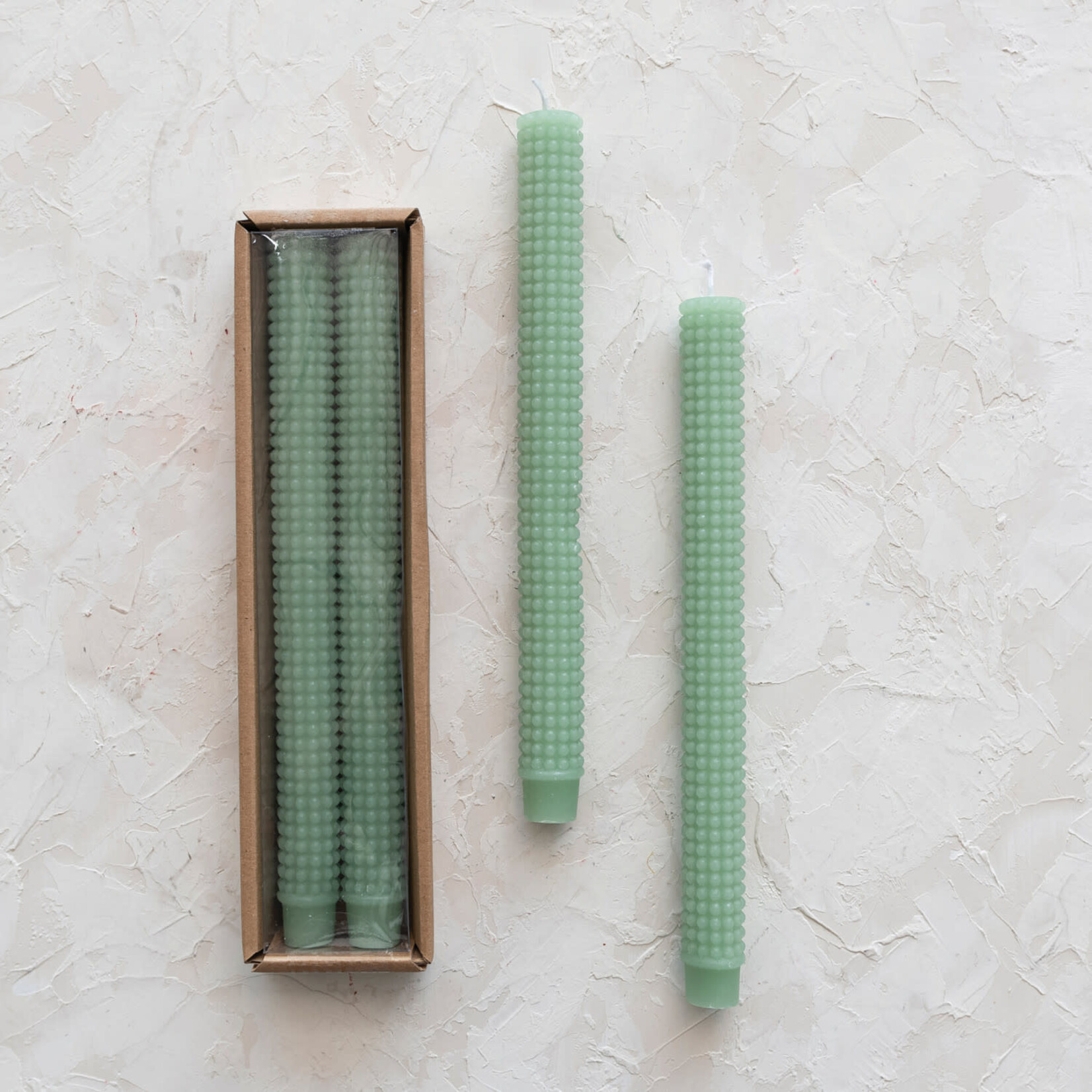 m. lynne designs mint hobnail taper candle