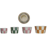 available at m. lynne designs Set of Four Colorful Checkered Nesting Bowls