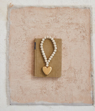 available at m. lynne designs Wood Bead with Heart Garland