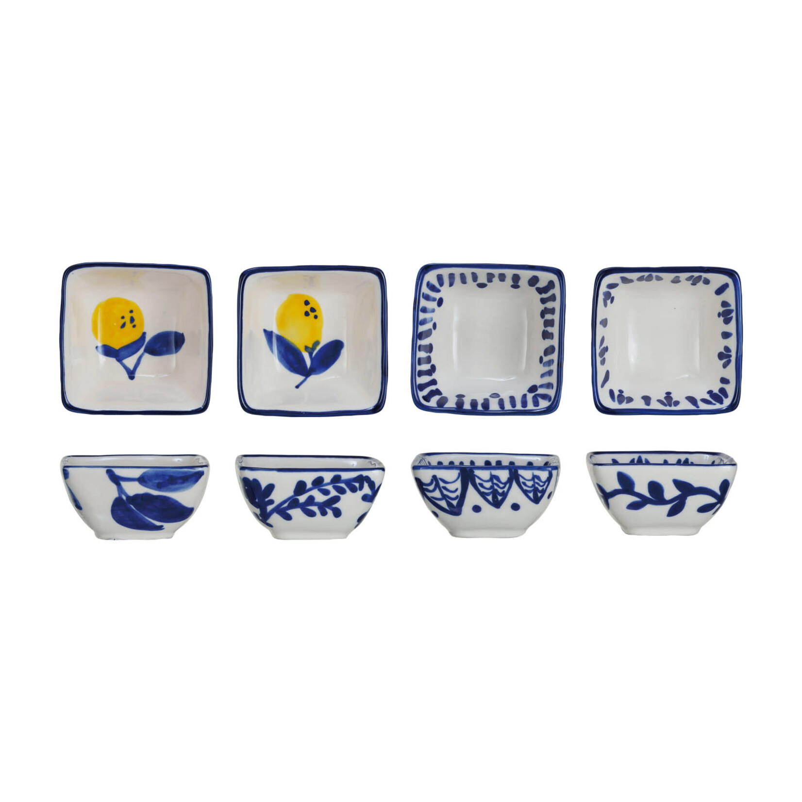 m. lynne designs blue and white trinket dish with detailing