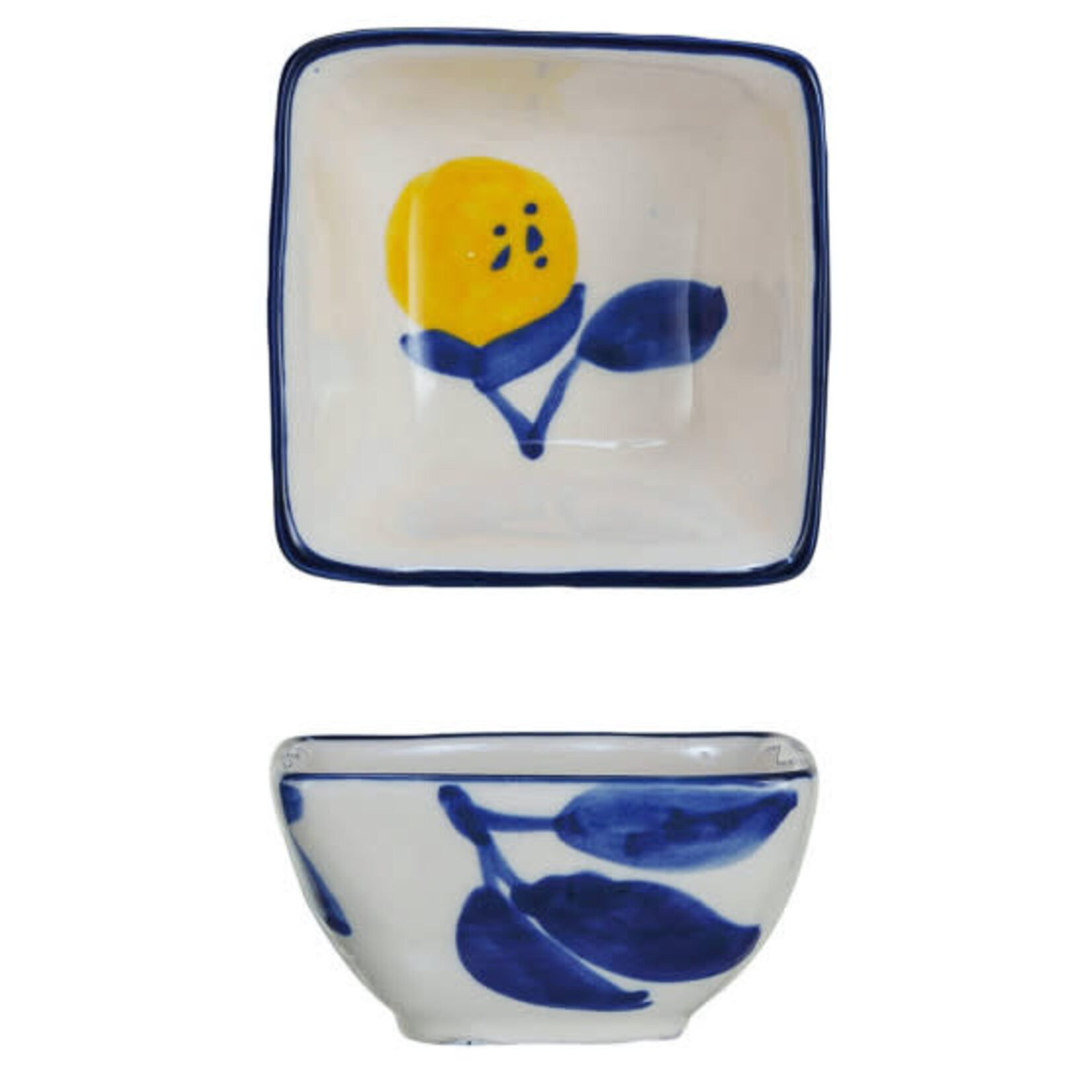 m. lynne designs blue and white trinket dish with detailing