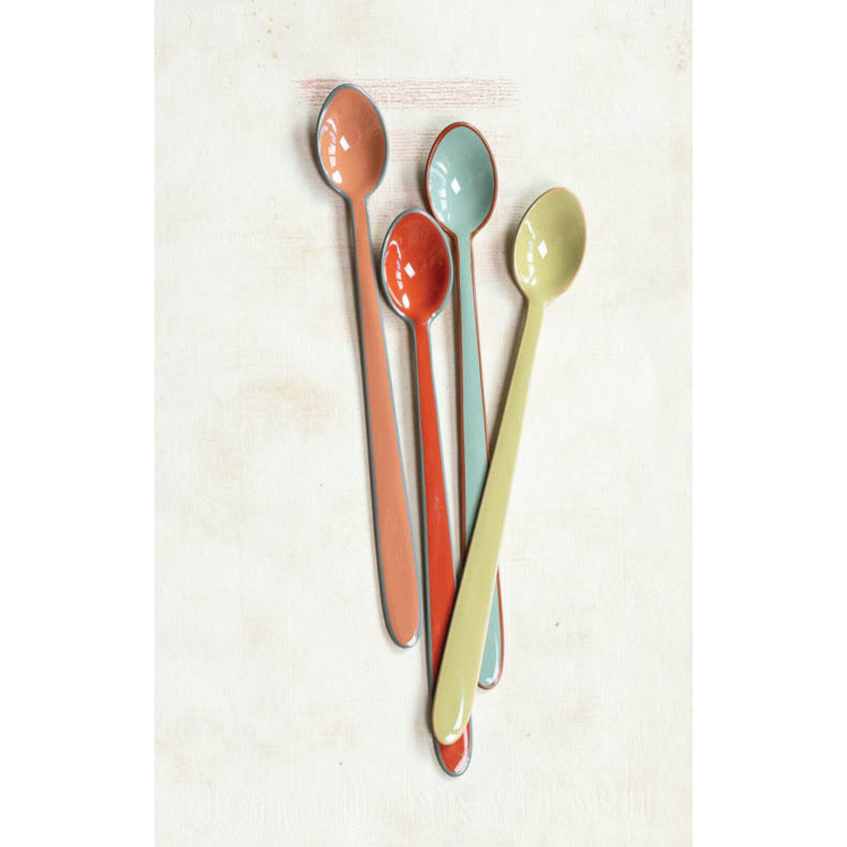 m. lynne designs enameled stainless steel tea/cocktail spoon