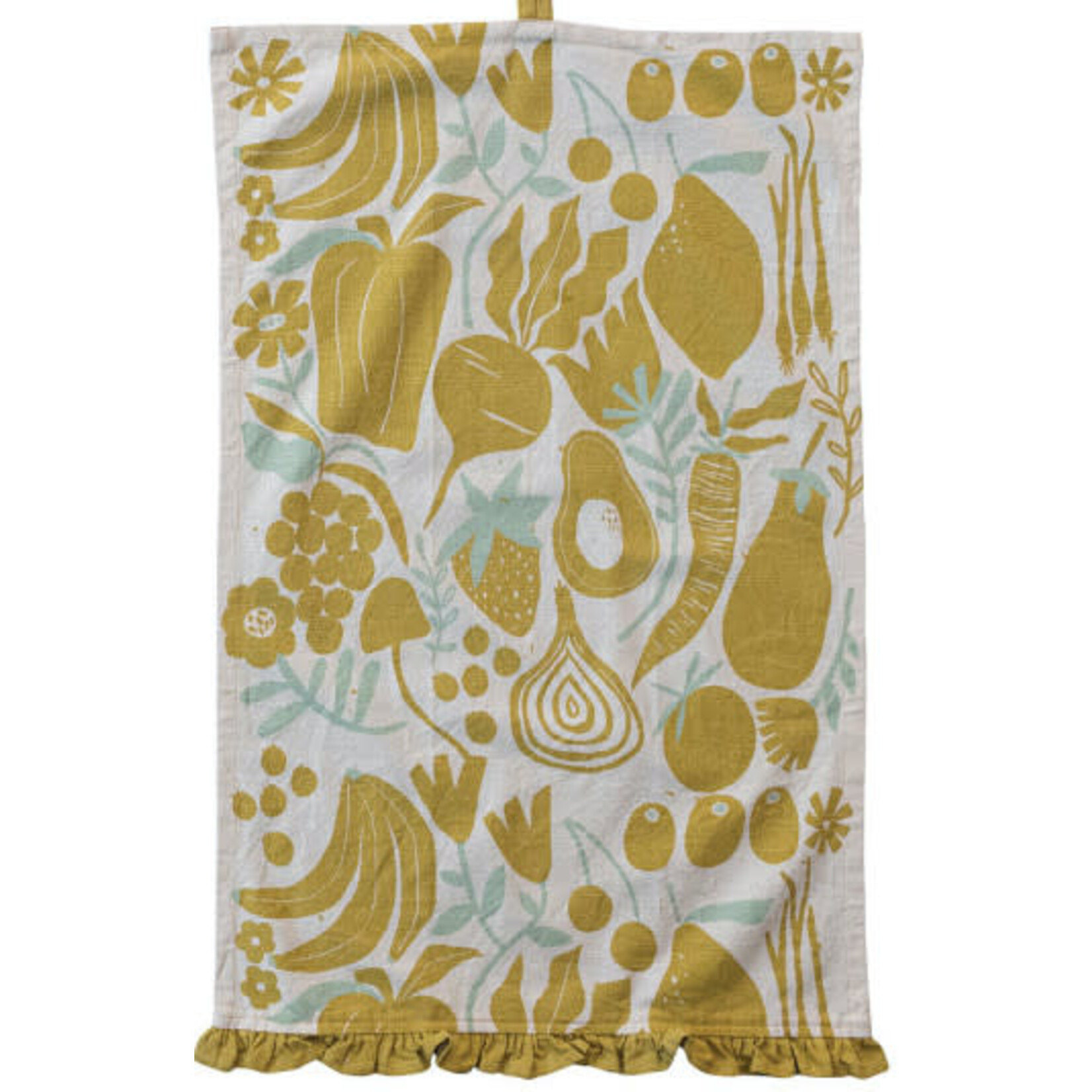 m. lynne designs fruits & veggies tea towel