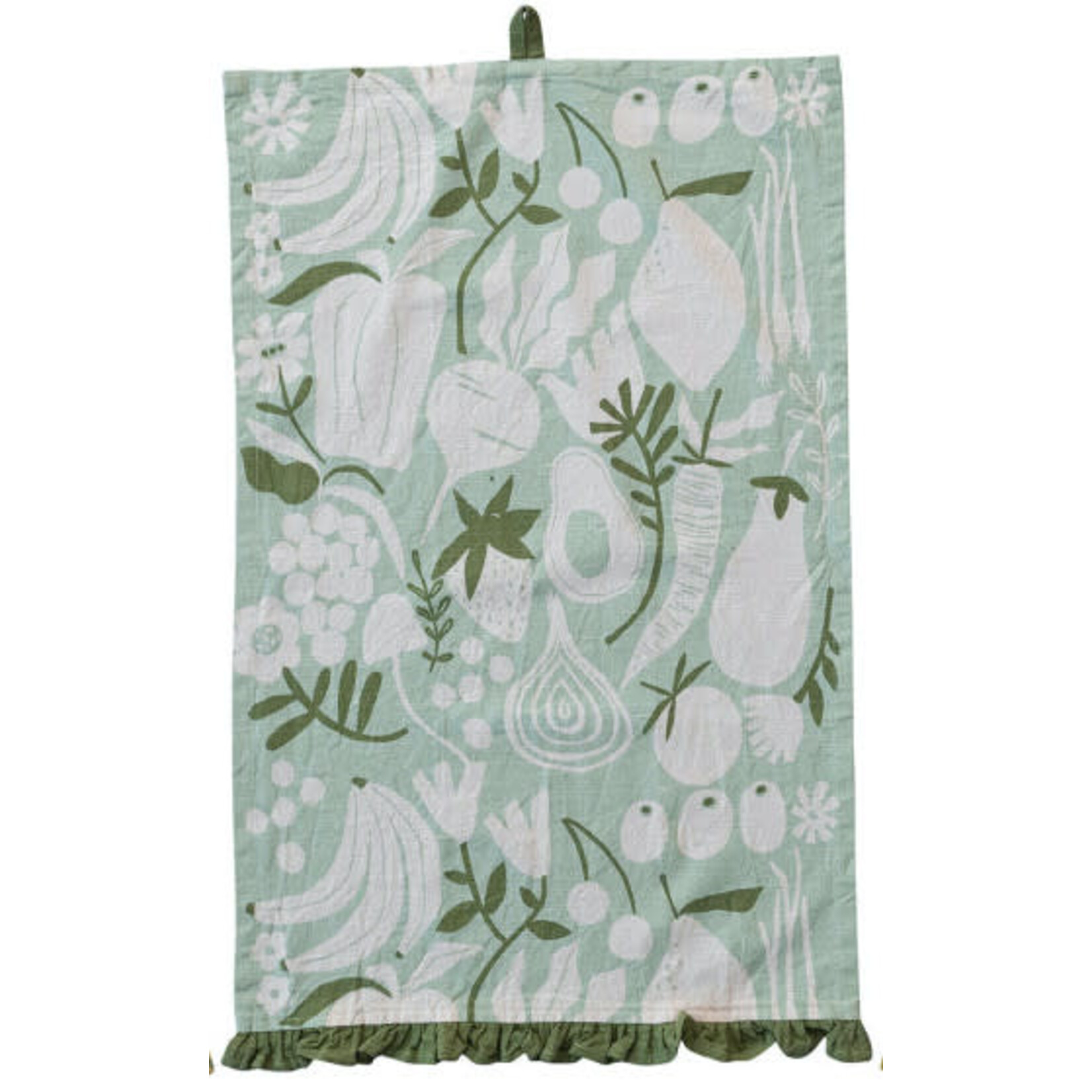 m. lynne designs fruits & veggies tea towel
