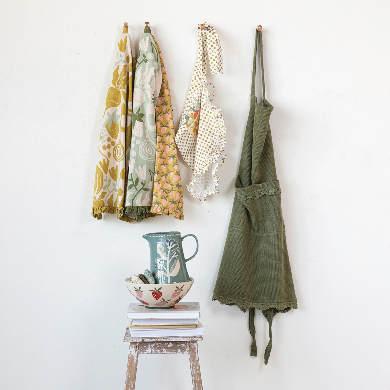 m. lynne designs fruits & veggies tea towel
