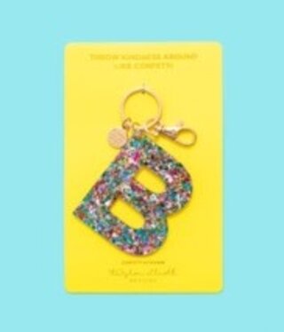 taylor elliott designs acrylic confetti B keychain