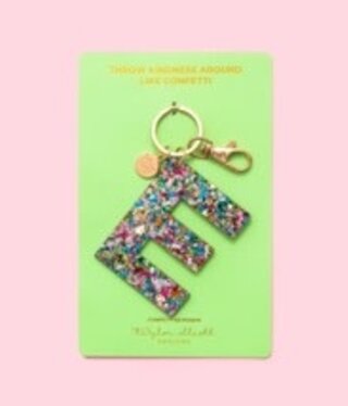 taylor elliott designs acrylic confetti E keychain