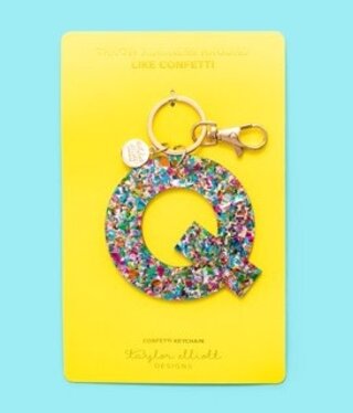 taylor elliott designs Acrylic Confetti Q Keychain