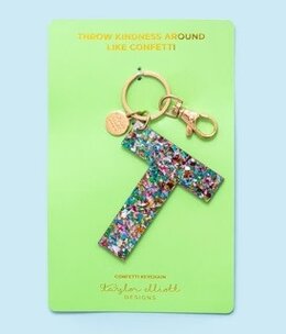 taylor elliott designs Acrylic Confetti T Keychain