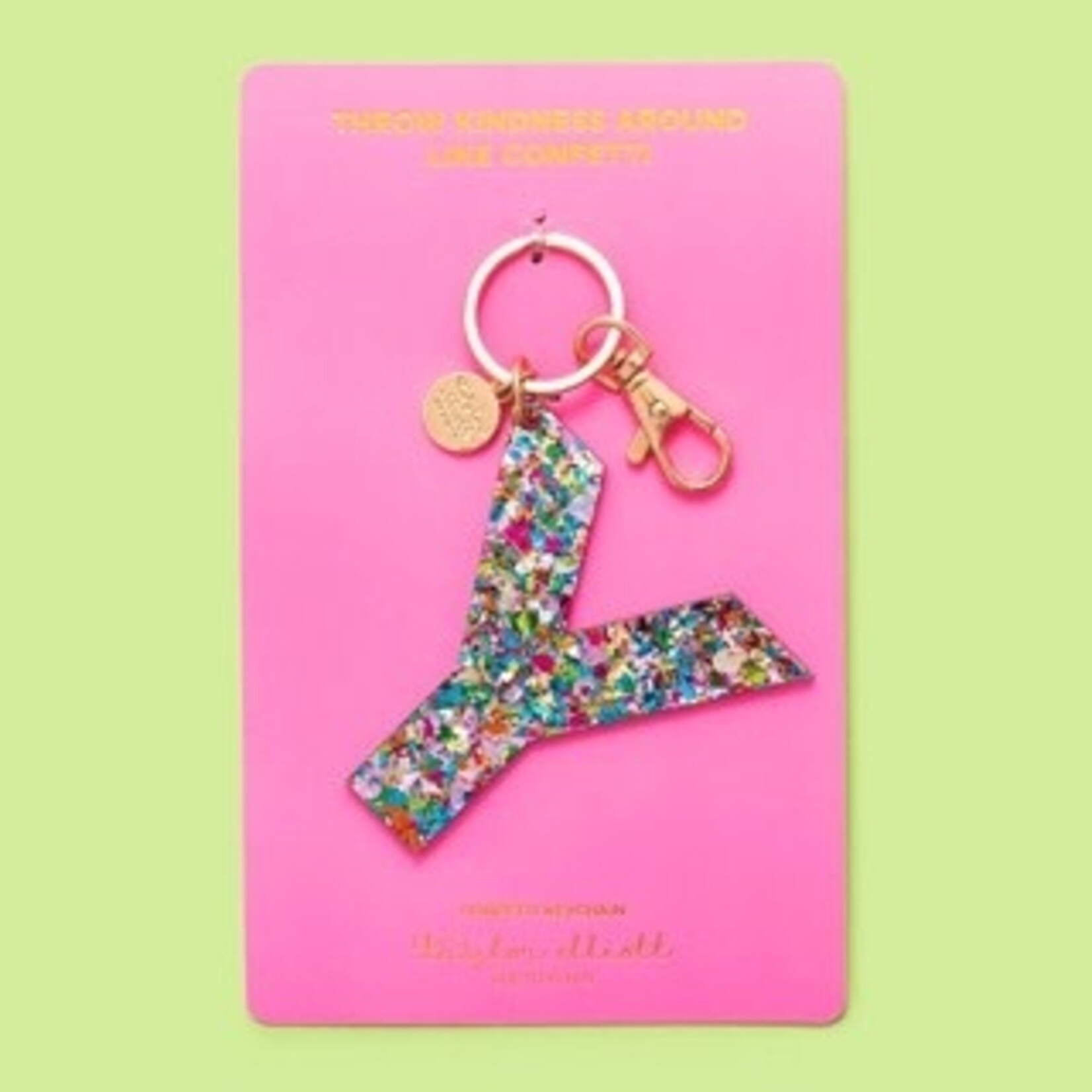 taylor elliott designs acrylic confetti Y keychain