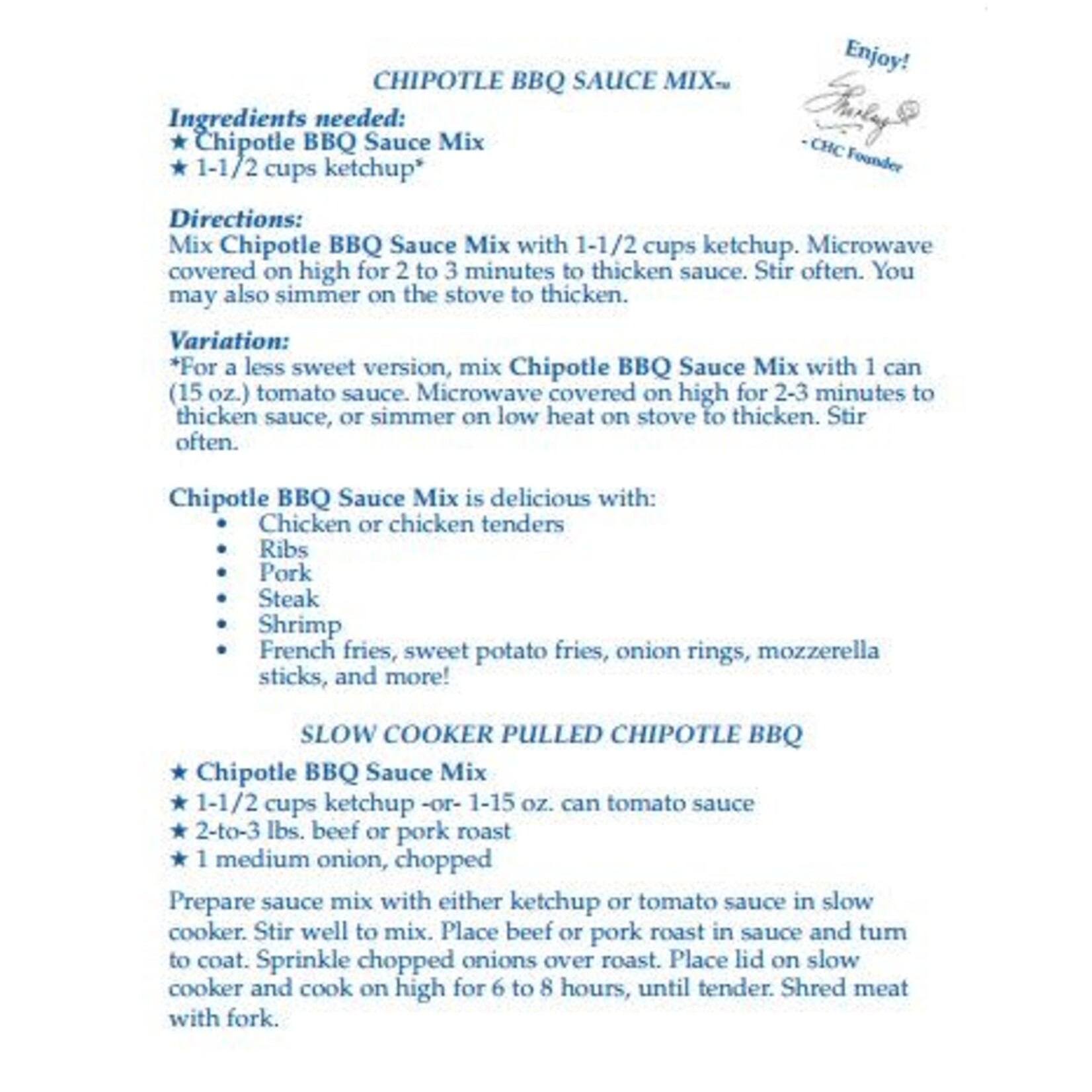 m. lynne designs chipotle bbq sauce mix