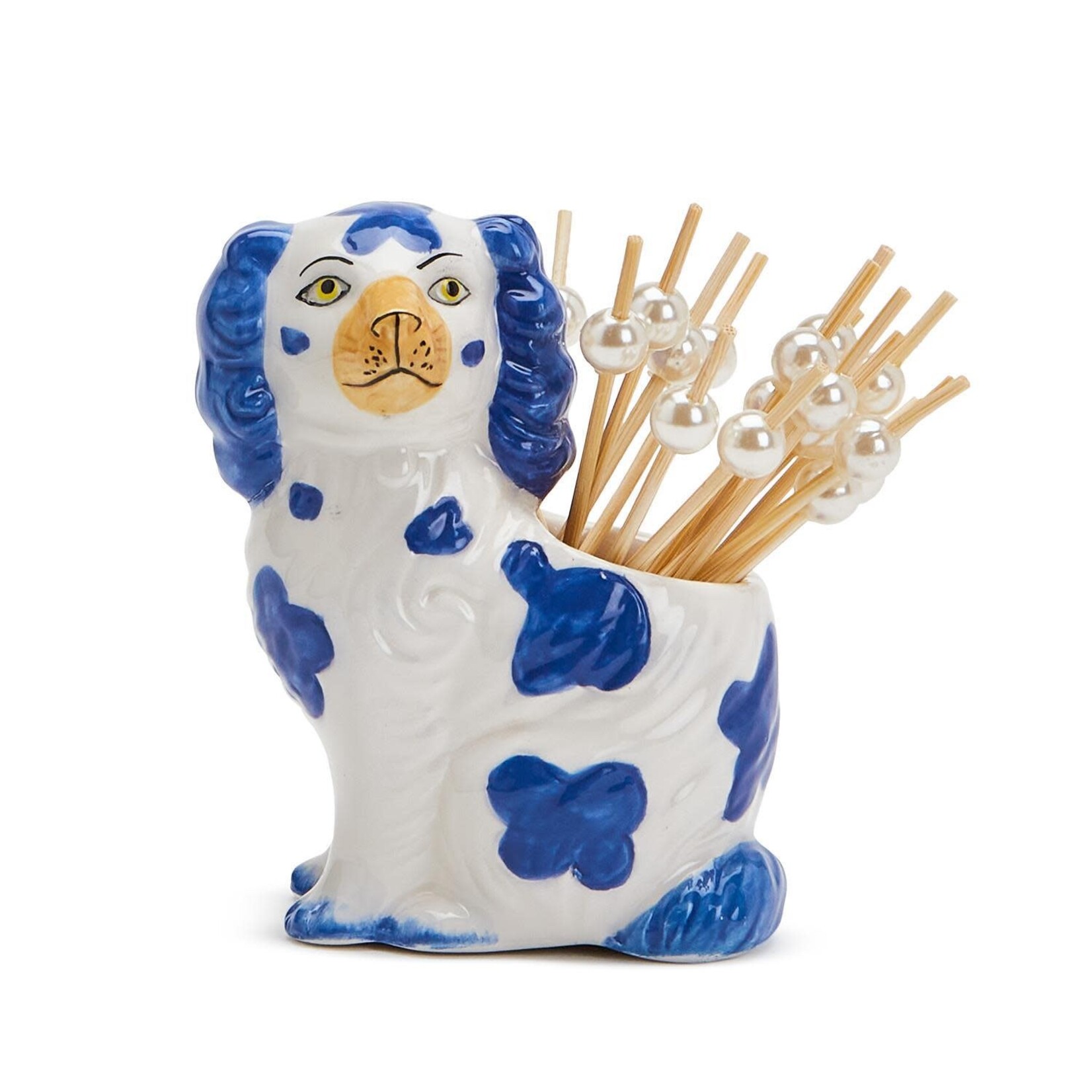 m. lynne designs staffordshire dog toothpick holder