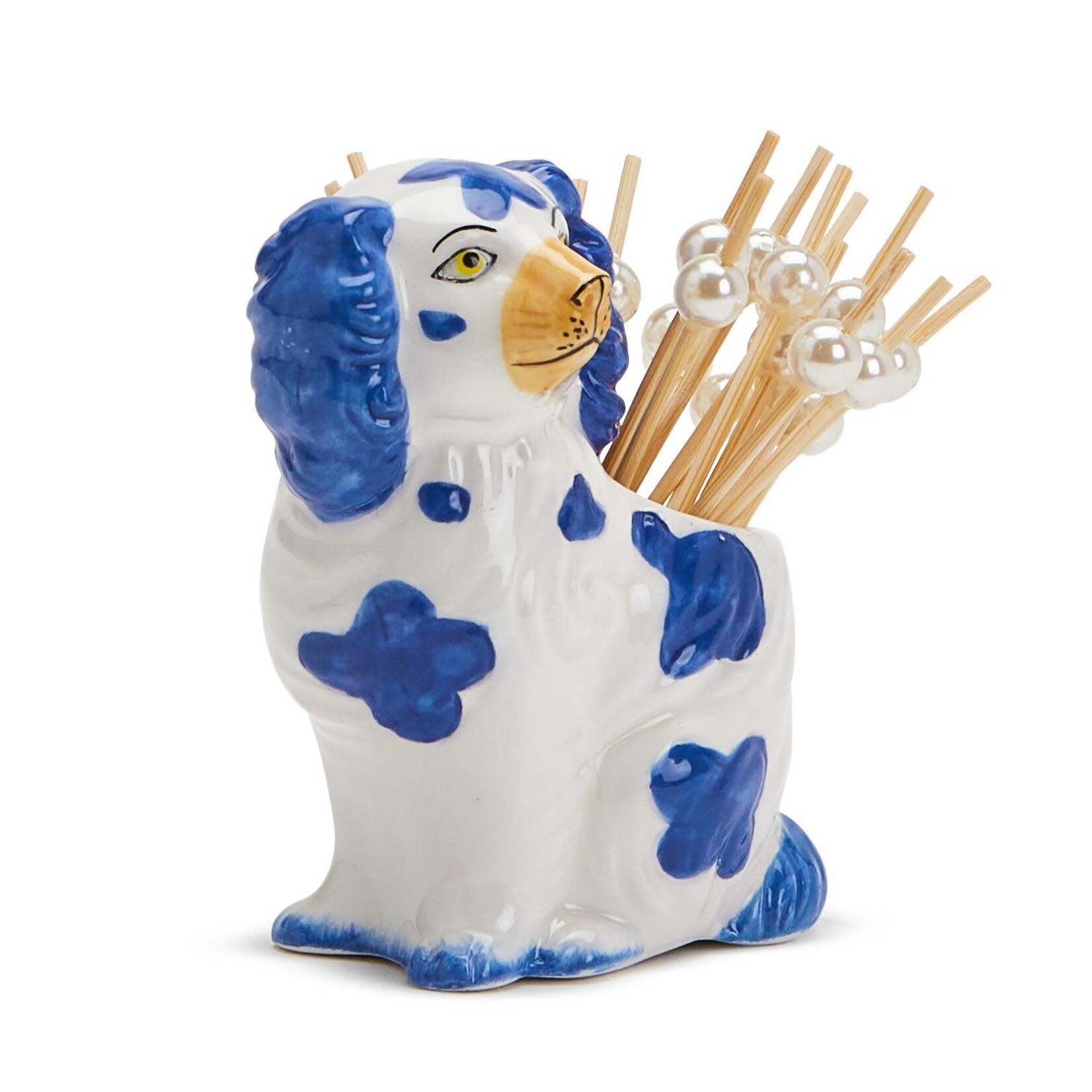 m. lynne designs staffordshire dog toothpick holder
