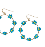 available at m. lynne designs Teal Daisy Flower Bead Loop Earring