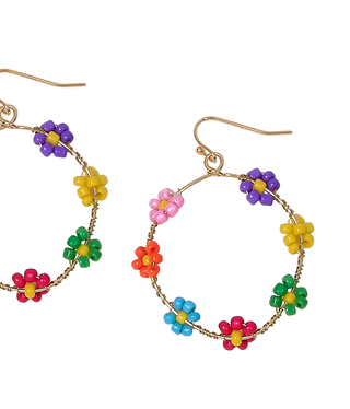 available at m. lynne designs Multi Daisy Flower Bead Loop  Earring