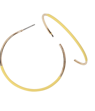 available at m. lynne designs Yellow Painted Accent Gold Metal Hoop Earring
