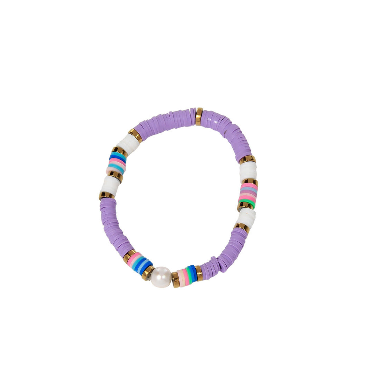 m. lynne designs lavender katsuki and gold beads bracelet