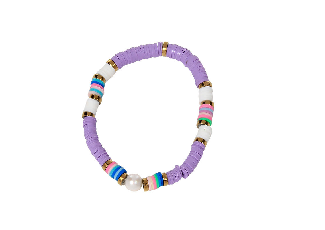 available at m. lynne designs Lavender Katsuki and Gold Beads Bracelet