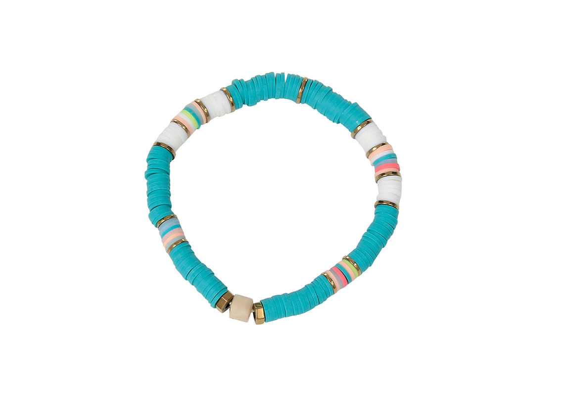 available at m. lynne designs Teal Katsuki and Gold Beads Bracelet