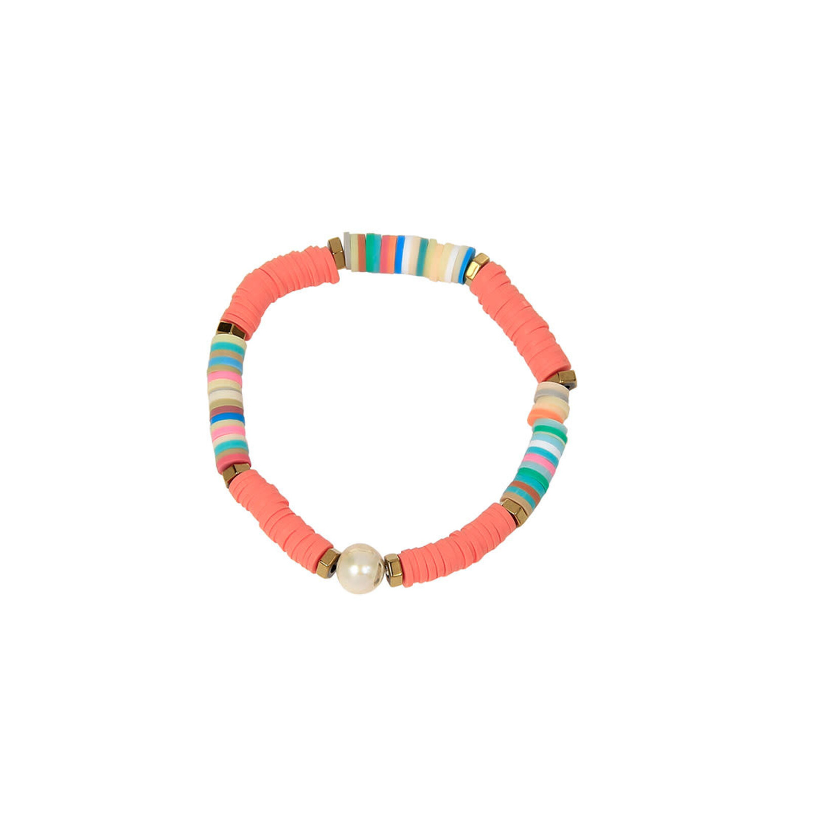m. lynne designs tangerine katsuki and gold beads bracelet