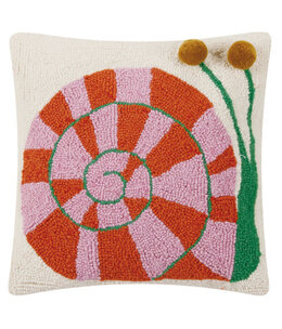 available at m. lynne designs Snail's Pace with Pom Poms Pillow