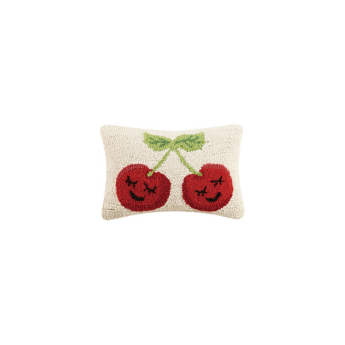 available at m. lynne designs Smiley Cherries Pillow