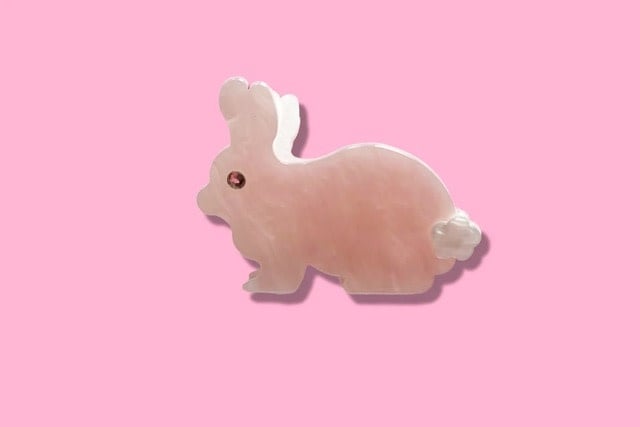 taylor elliott designs pink bunny claw clip