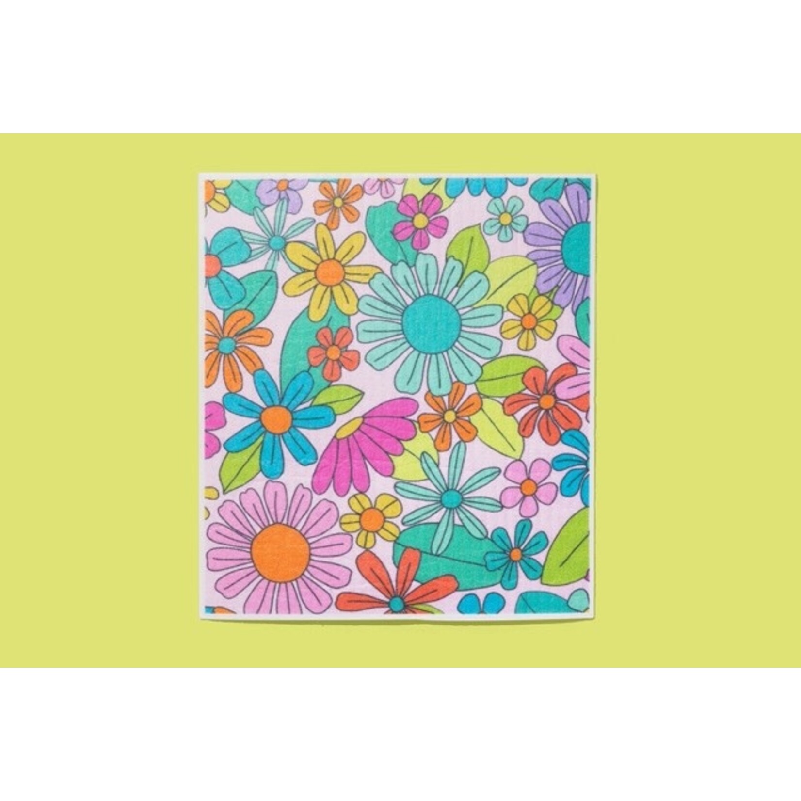 taylor elliott designs colorful floral swedish dish cloth