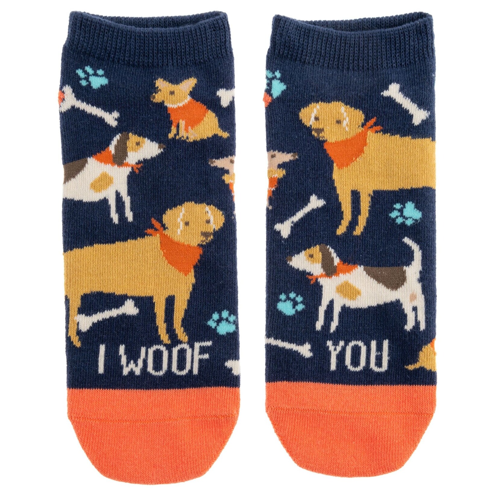 m. lynne designs dog woof you ankle socks
