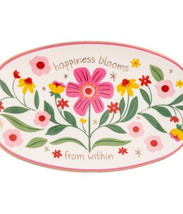 available at m. lynne designs Oval Happiness Blooms Trinket Dish