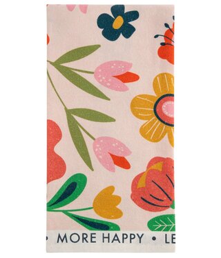 available at m. lynne designs White More Happy Tea Towel