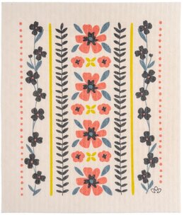 available at m. lynne designs Floral Stripe Swedish Dishcloth