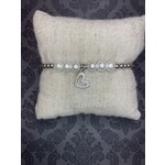 m. lynne designs silver with pearl and heart charm bracelet