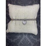 m. lynne designs silver bead bracelet with heart charm