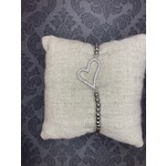 m. lynne designs silver bead bracelet with heart outline