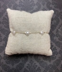available at m. lynne designs Heart Pearl Adjustable Gold Bracelet