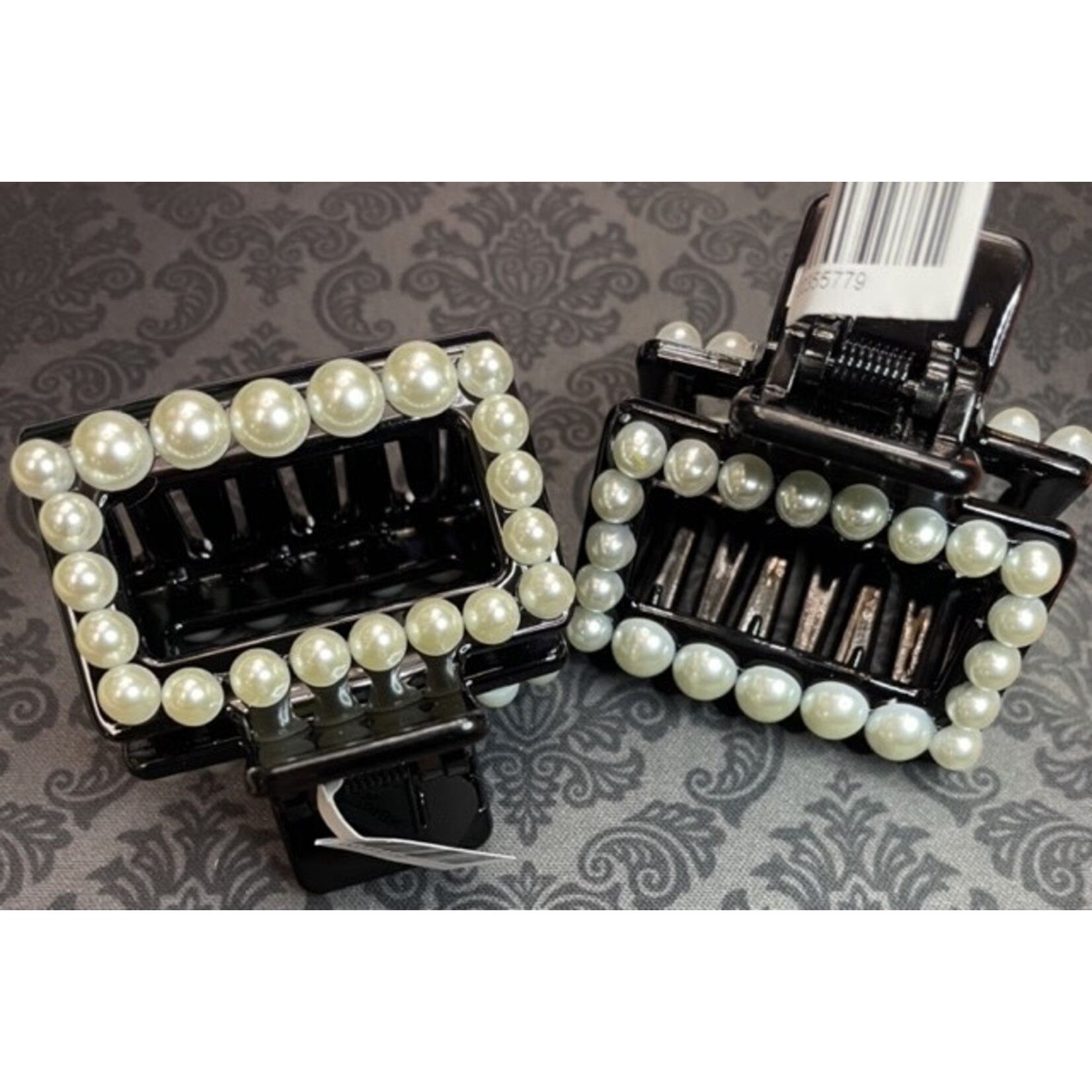 m. lynne designs black with pearls claw clip